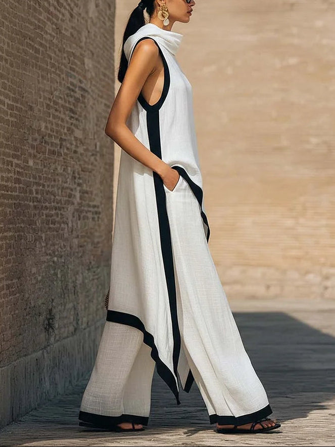 ARTISTIC CUT TRIM ELEGANT TWO-PIECE SET